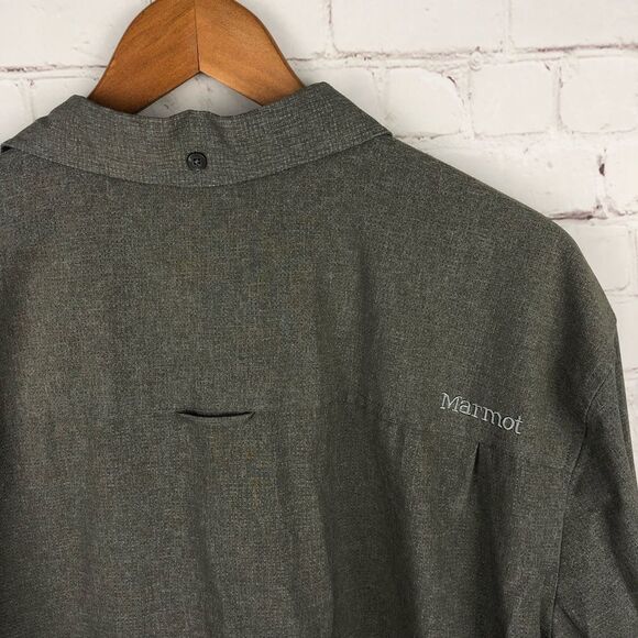 Marmot Gray Long Sleeve Button Up Men's Sz XL - Picture 9 of 9